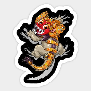 Cute Bali Barong Ethnic Design from Indonesia Sticker